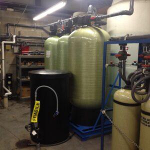 Twin Alternating water softener and carbon tank as pretreatment for a Pharma bottle washing company in Oklahoma